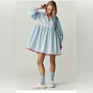 Maeve Love Letter Embroidered Swing Dress